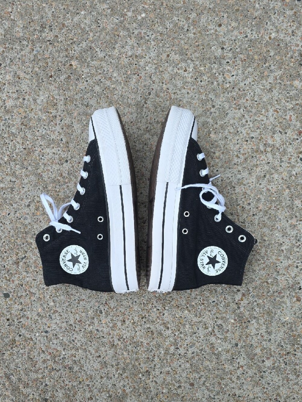 Converse All Star Black Lift Platform High Top Canvas Sneakers Size 9.5 - Picture 6 of 11